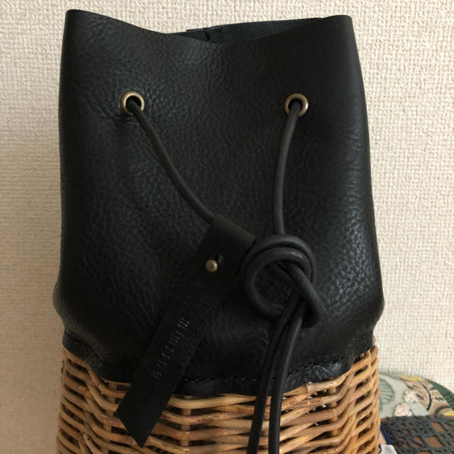 作家さん レザー籐かご ショルダーバッグ kagosoko レディースのバッグ(かごバッグ/ストローバッグ)の商品写真