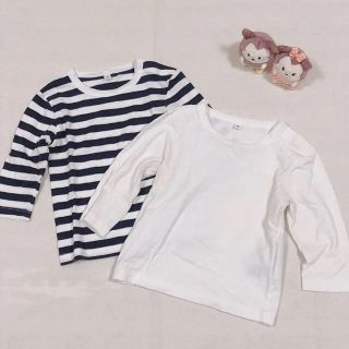 ムジルシリョウヒン(MUJI (無印良品))の無印良品＊ベビーロングTシャツ 2枚セット 80size(Ｔシャツ)