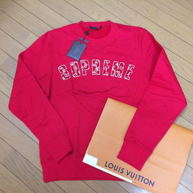 T-shirt Louis Vuitton x Supreme Red size L International in Cotton -  32500964
