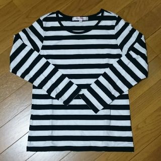 ニッセン(ニッセン)のボーダーTシャツ 長袖 TSS 145 プチベリー(Tシャツ/カットソー)