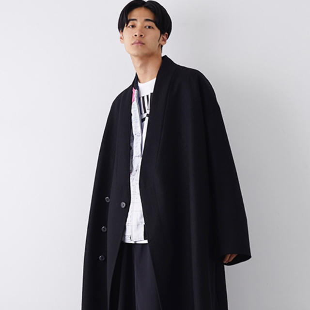 LAD MUSICIAN 17aw ノーカラービッグチェスターコート-