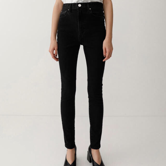 moussy(マウジー)のmoussy 25インチ HW Rebirth L/BLACK SKINNY  レディースのパンツ(デニム/ジーンズ)の商品写真