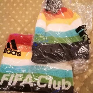 アディダス(adidas)の新品【adidas】 セブンカラーズ  ビーニー  &  マフラー(ニット帽/ビーニー)