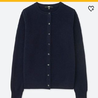 ユニクロ(UNIQLO)のユニクロ カシミヤ クルーネックカーディガン S紺(その他)