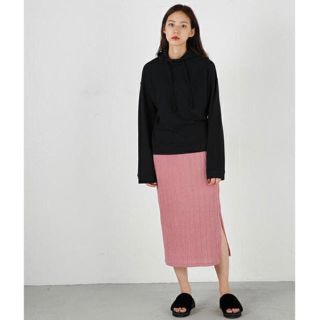 マウジー(moussy)の美品 Moussy ベロア調 ハイウエスト スリット タイトスカート(ロングスカート)