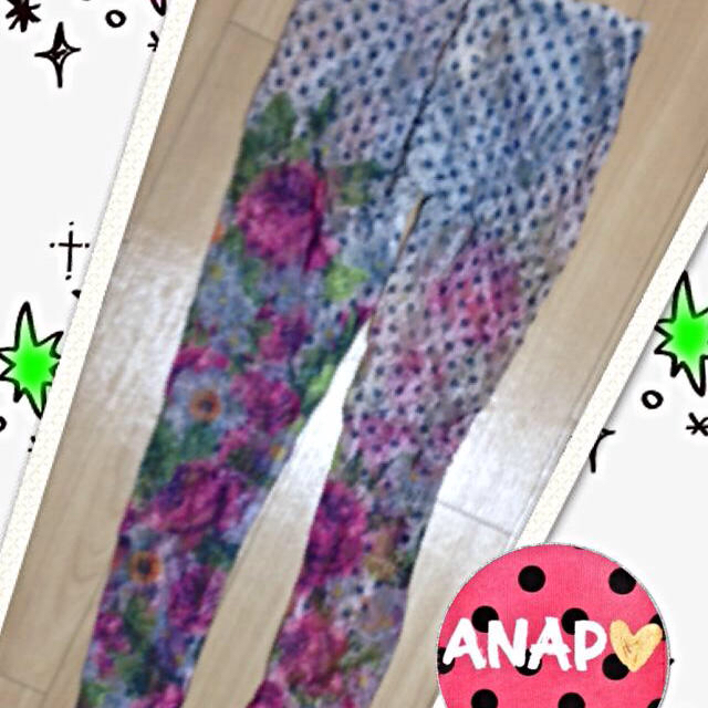 ANAP(アナップ)のANAP☆ドット×花柄レギンス レディースのレッグウェア(レギンス/スパッツ)の商品写真