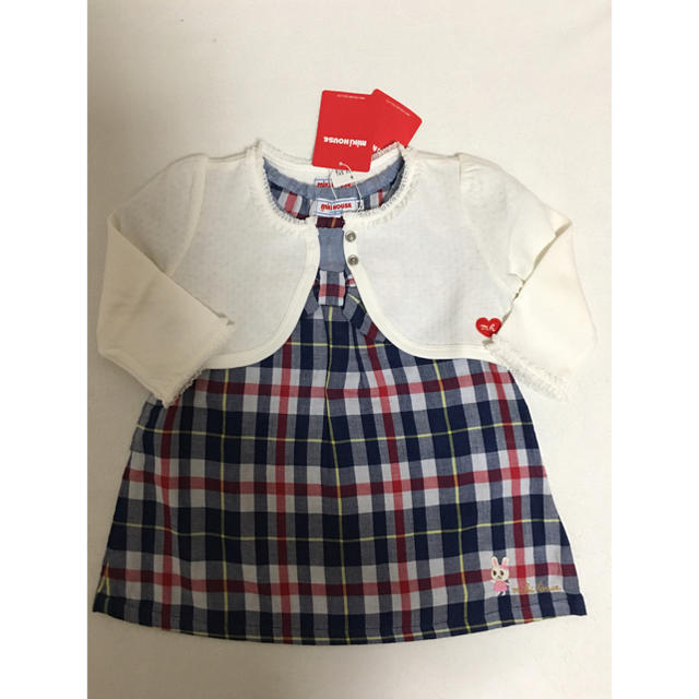 mikihouse(ミキハウス)の新品 ミキハウス ワンピース カーディガン 80 キッズ/ベビー/マタニティのベビー服(~85cm)(ワンピース)の商品写真