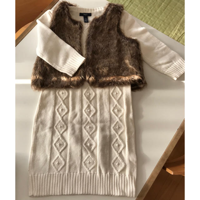 GAP Kids(ギャップキッズ)のGAP ニットワンピース140 美品 キッズ/ベビー/マタニティのキッズ服女の子用(90cm~)(ワンピース)の商品写真