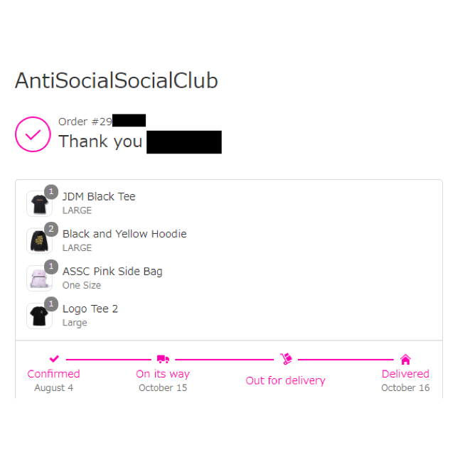 ANTI(アンチ)の[ruki様]Anti Social Social Club パーカー メンズのトップス(パーカー)の商品写真