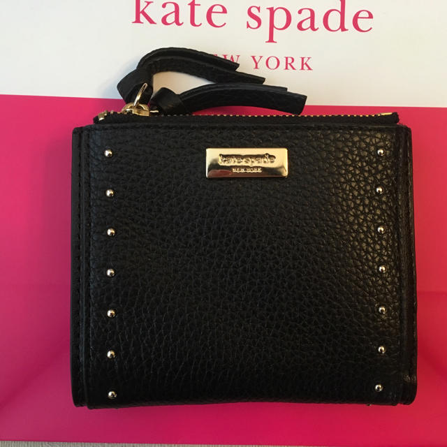 ★新品★Kate Spade★ケイトスペード★2つ折り財布 黒 レザー財布