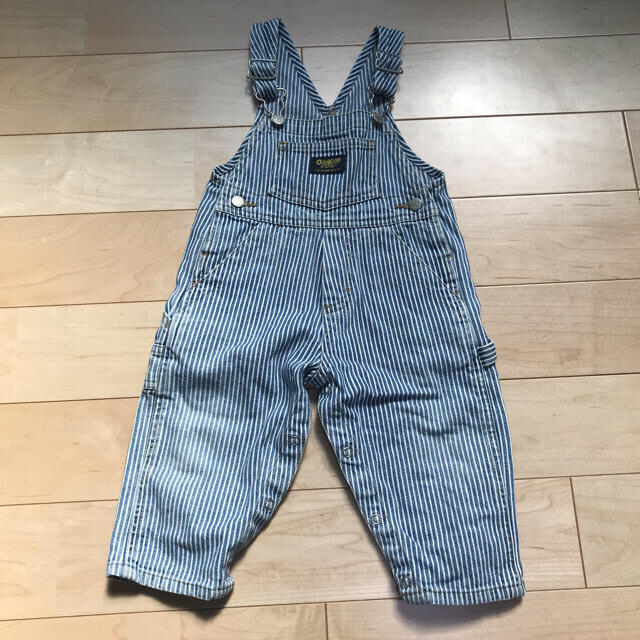 OshKosh(オシュコシュ)のRREEN様専用 ヒッコリーデニム オーバーオール 75サイズ  キッズ/ベビー/マタニティのベビー服(~85cm)(パンツ)の商品写真