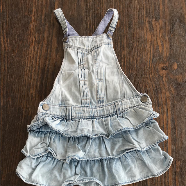 babyGAP(ベビーギャップ)のbaby gap フリルジャンバースカート キッズ/ベビー/マタニティのキッズ服女の子用(90cm~)(ワンピース)の商品写真