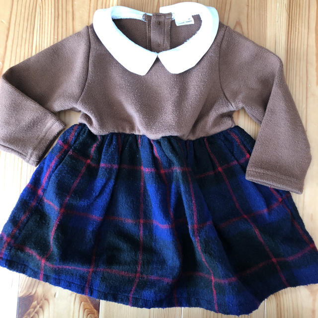 petit main(プティマイン)のpetit main冬ワンピース90サイズ キッズ/ベビー/マタニティのキッズ服女の子用(90cm~)(その他)の商品写真