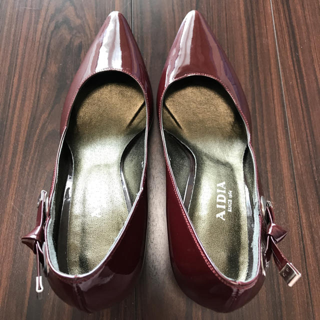 ハイヒール ７cm ワインレッド エナメル 24.5 セール❣️ レディースの靴/シューズ(ハイヒール/パンプス)の商品写真