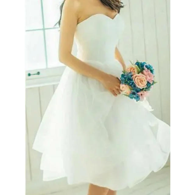 花嫁ウェディングドレス　二次会用　ホワイトドレス