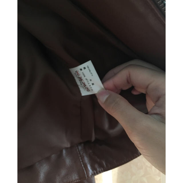 moussy(マウジー)のマウジーレザージャケット キャメル 検イエナ ラトータリテ ロペ ビッキー ザラ レディースのジャケット/アウター(ライダースジャケット)の商品写真