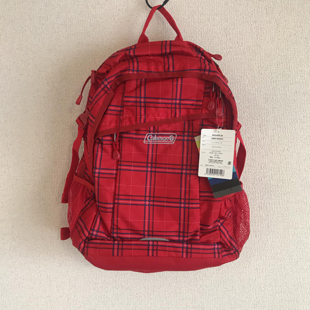 Coleman(コールマン)の【未使用】赤いチェックのリュック☺︎ レディースのバッグ(リュック/バックパック)の商品写真