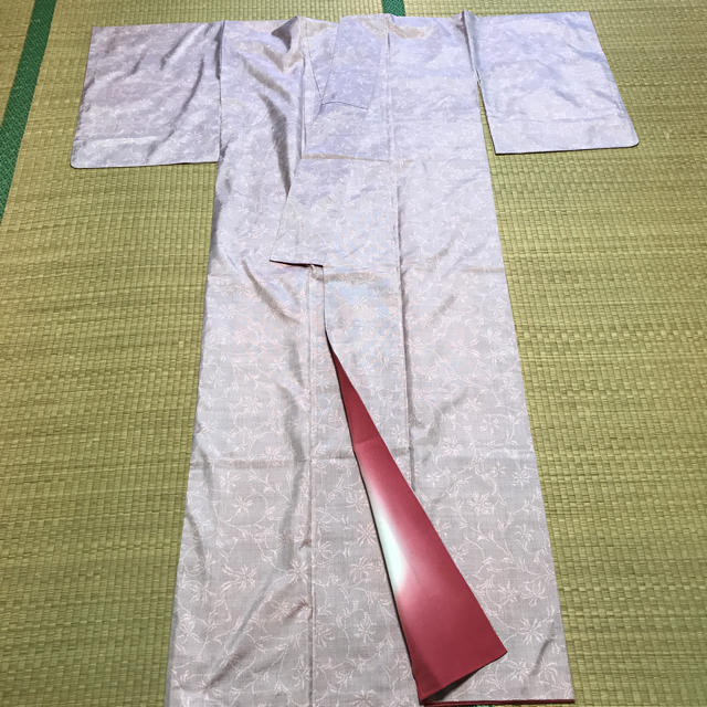 43200円→半額以下!ピンク地 大島紬 変わり唐花模様 上品 9600円引き