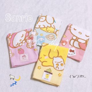 サンリオ(サンリオ)のʚ꒰⑅新品4枚セット♡おやすみサンリオキャラタオル🐑🌙♡⑅꒱ɞ(その他)