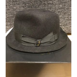 ボルサリーノ(Borsalino)のBorsalino ボルサリーノ ラビットファー 中折れハット57cm 黒(ハット)