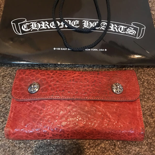 Chrome Hearts(クロムハーツ)の本物‼︎クロムハーツ wave 財布 ウォレット 赤 レッド メンズのファッション小物(長財布)の商品写真