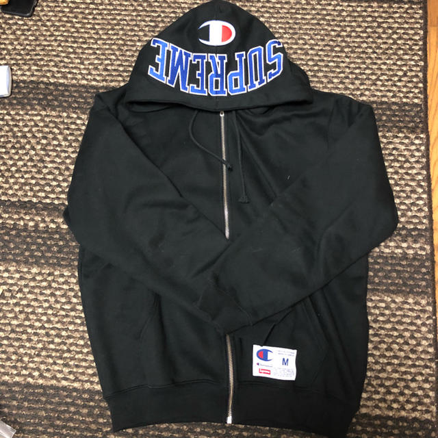 Supreme × Champion 黒 シュプリーム チャンピオン パーカー