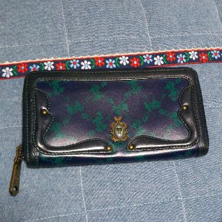 アナスイ(ANNA SUI)のANNA SUI 財布 アナスイ グリーン花柄 アンティーク 美品(財布)