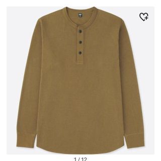 ユニクロ(UNIQLO)のユニクロ ワッフル ヘンリー ネックT Lサイズ(Tシャツ(長袖/七分))