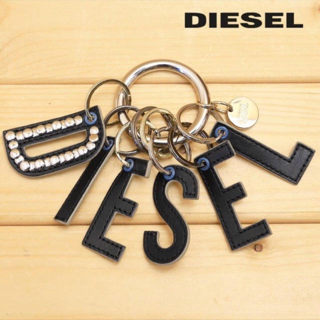 DIESEL - DIESEL ディーゼル 本革×スタッズ レザー キーホルダー