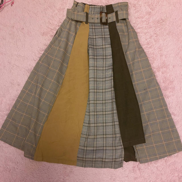 REDYAZEL(レディアゼル)のレディアゼル  ミモレ丈配色スカート レディースのスカート(ロングスカート)の商品写真