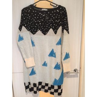 ツモリチサト(TSUMORI CHISATO)の【ツモリチサト】 アイスバーグ ニット ワンピース 雪山 長袖 冬物(ひざ丈ワンピース)