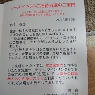 ホンダ(ホンダ)のホンダ  株主レース視察イベント招待券(その他)