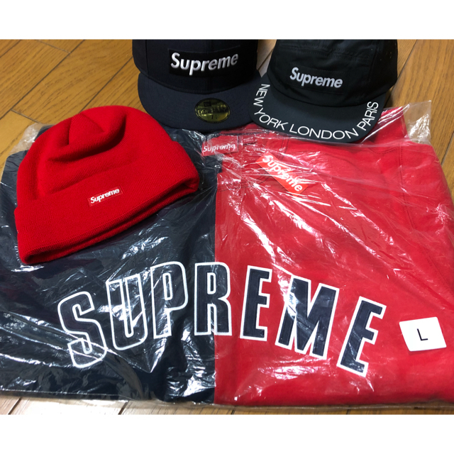 新品未開封品Supreme split crewneck sweatshirt