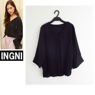 イング(INGNI)の新品★INGNIイング★新品タックV/Nトロミ７分袖/TOPS(カットソー(長袖/七分))