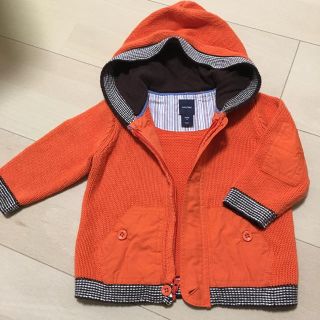 ベビーギャップ(babyGAP)のbabyGap オレンジ ニットパーカー 70cm〜80cm(ジャケット/コート)