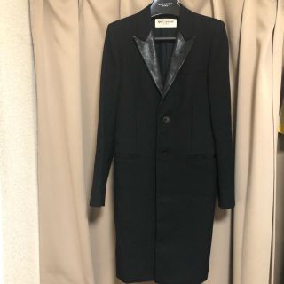 サンローラン(Saint Laurent)のサンローラン SAINT LAURENT 13AW レザーラペルチェスターコート(チェスターコート)