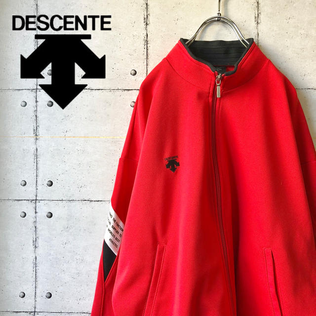 メンズ DESCENTE デサント トラックジャケット 赤 L