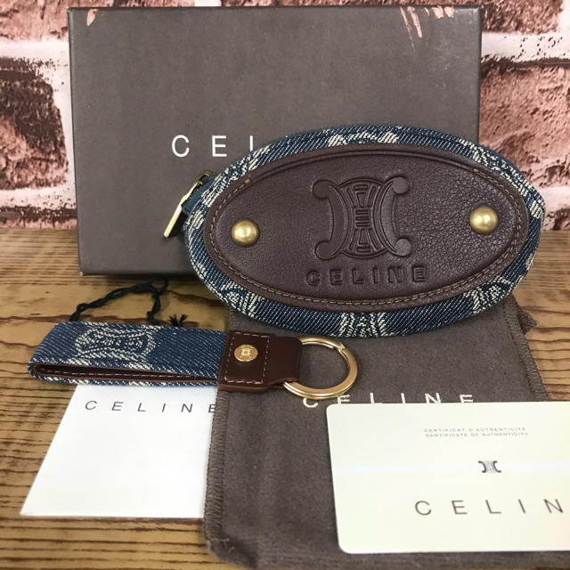 celine(セリーヌ)の【未使用】セリーヌ マカダム デニム コインケース キーリング セット レディースのファッション小物(コインケース)の商品写真