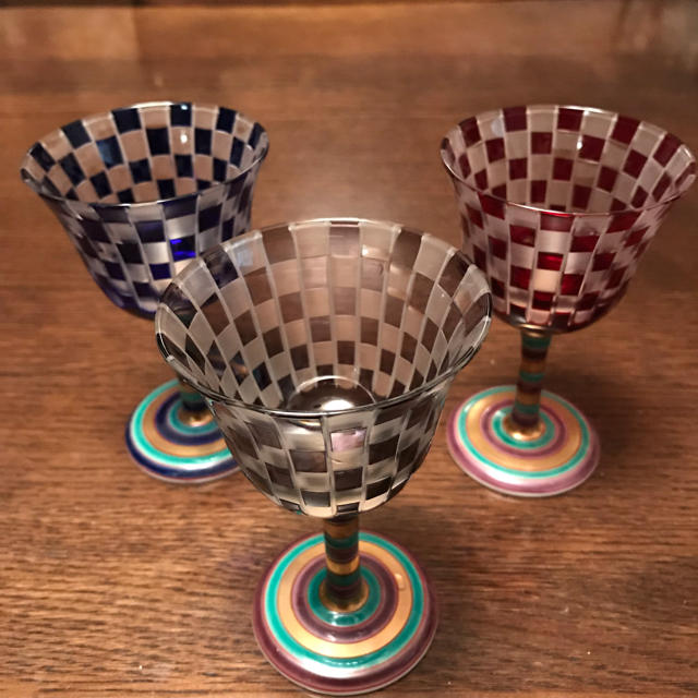 【在庫一掃】 BOHEMIA Cristal - ワイングラス３個 グラス+カップ