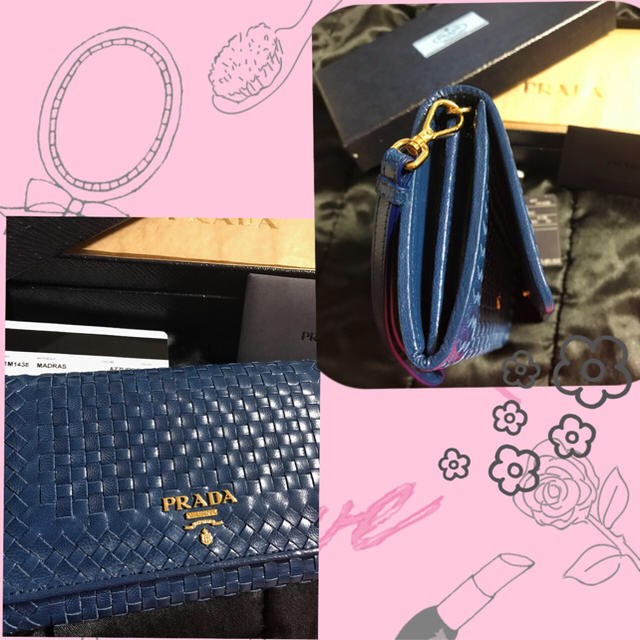 PRADA(プラダ)の限定sale新品☆PRADAプラダ☆イントレチャート希少ウォレット紺 メンズのファッション小物(折り財布)の商品写真