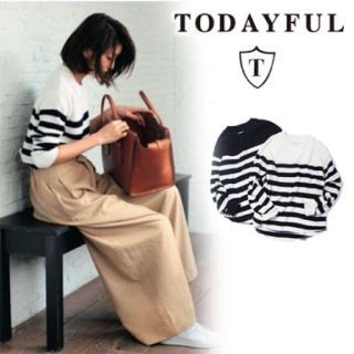 トゥデイフル(TODAYFUL)のwaffle border knit(ニット/セーター)