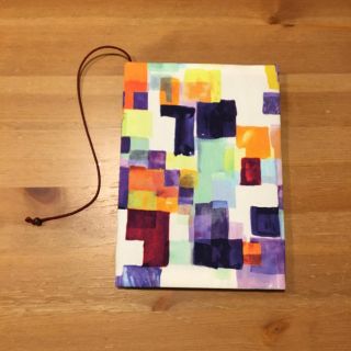 《 四六判》ブックカバー  ハンドメイド マーカーアート  オレンジ系(ブックカバー)