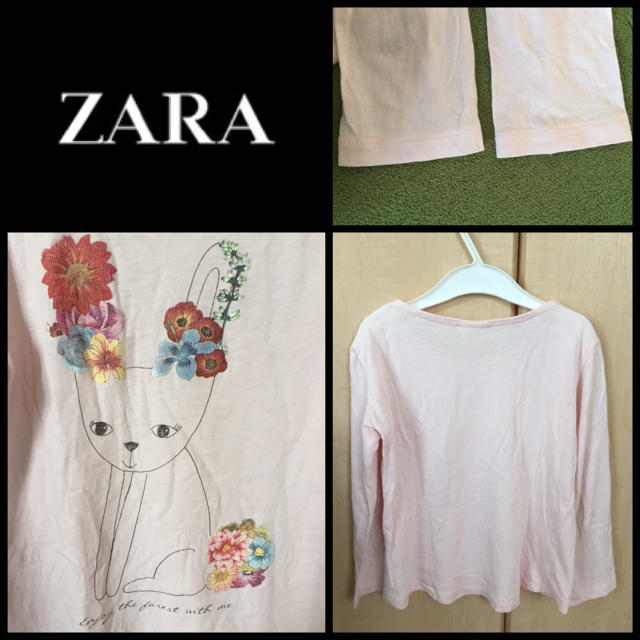 ZARA(ザラ)の【おまけ付☆】♡ ZARA Girls 長袖Tシャツ ピンク 110cm♡ キッズ/ベビー/マタニティのキッズ服女の子用(90cm~)(Tシャツ/カットソー)の商品写真