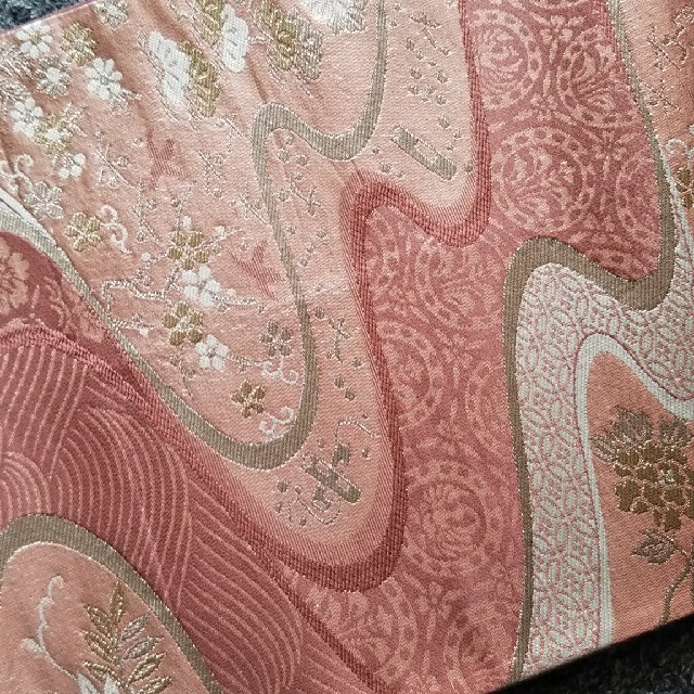 着物帯 袋帯 正絹 ピンク レディースの水着/浴衣(帯)の商品写真