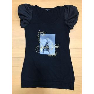 プライドグライド(prideglide)のプライドグライド★おしゃれ袖Tシャツ黒38美品(Tシャツ(半袖/袖なし))