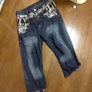 パッチワーク柄ハーフデニム★(ハーフパンツ)