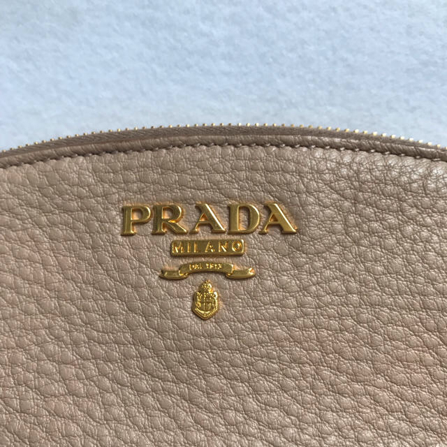 【新品】PRADA プラダ レザーポーチ キャメル 2