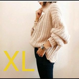 エイチアンドエム(H&M)の❁ H&M １番可愛く着られると噂のXL♡ チャンキーニット ベージュピンク ❁(ニット/セーター)