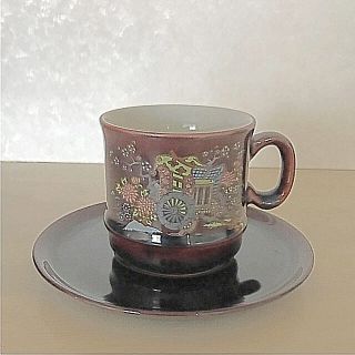 クタニセイヨウ(九谷青窯)の九谷焼 コーヒーカップ碗皿(陶芸)