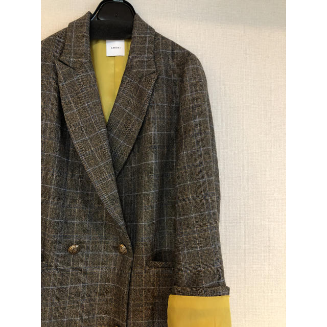 Ameri GLEN CHECK DOUBLE COAT美品